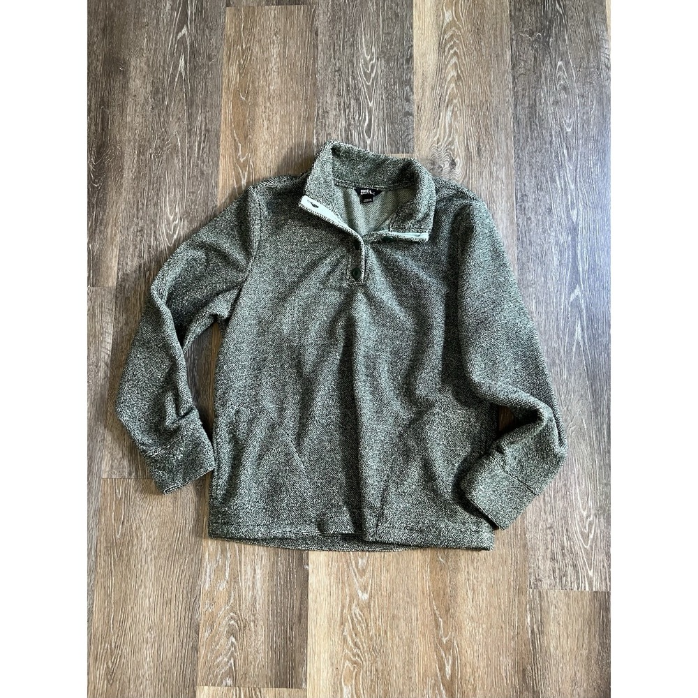Eddie Bauer Women's Medium Snap Button 1/4 Zip Fleece Pullover